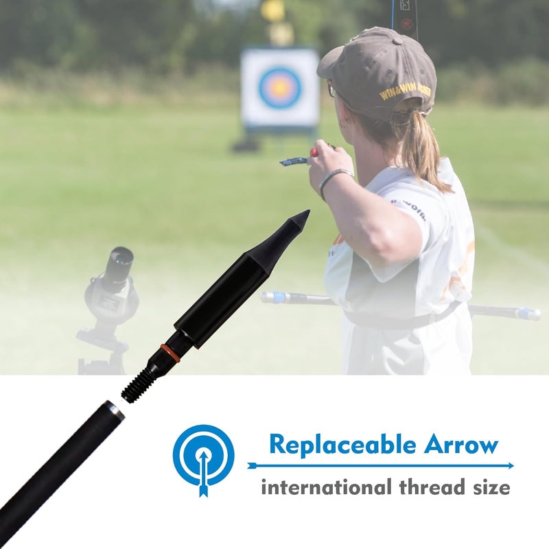 MOLFUJ 12pcs Archery Arrow Tips 100/125/150/200 Grain Field Tips 5/16 Inch Screw in Bullet Points , Archery Target Crossbow Practice Tip for Arrow Recurve Bow Compound Bow, Hunting Bow Arrow Target Practice - Image 5
